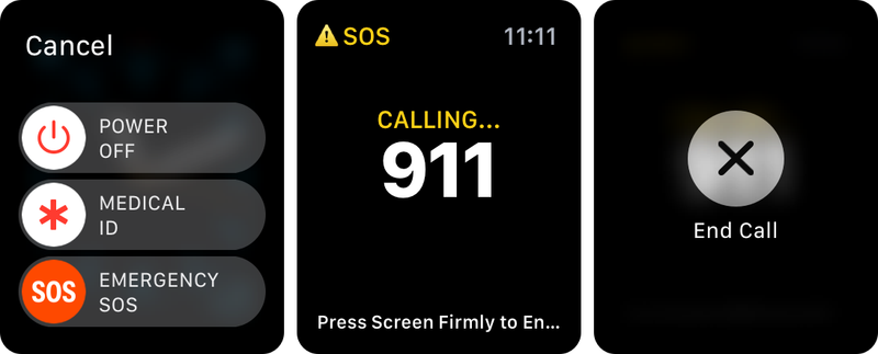 watchOS 3 emergency SOS