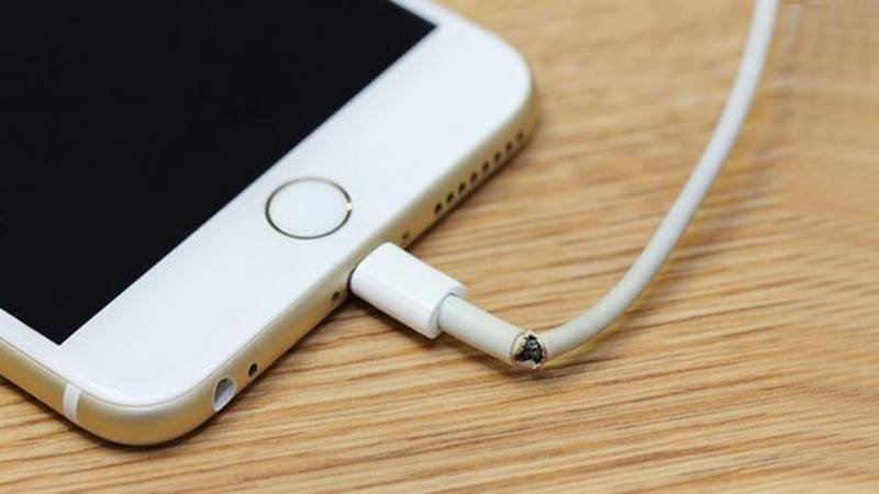broken iphone cable