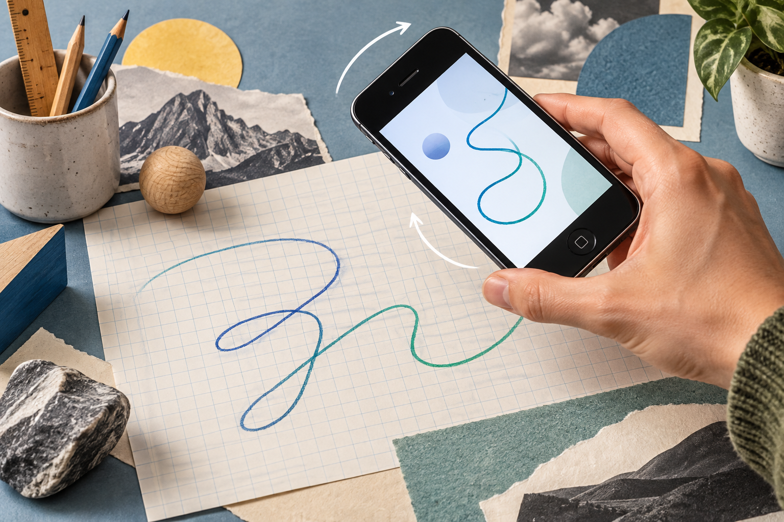 Gyro Draw: sketching by moving the iPhone