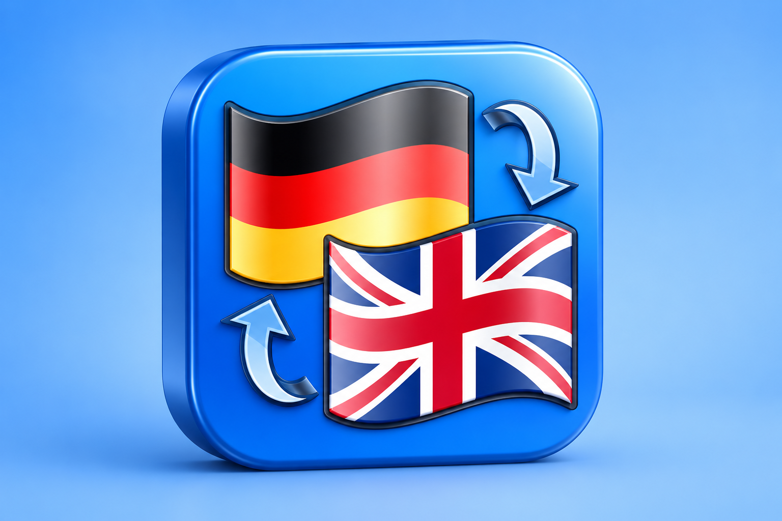 Editorial 3D illustration of the German Dictionary, Nifty Words app icon on a colored background; not an app screenshot.