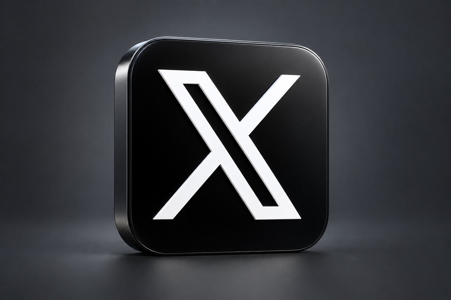 Editorial 3D illustration of the X app icon on a colored background; not an app screenshot.