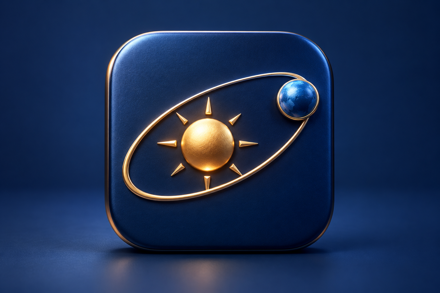 Contextual 3D editorial illustration for Solar System: an early iPhone web orrery; not an official app logo or screenshot.