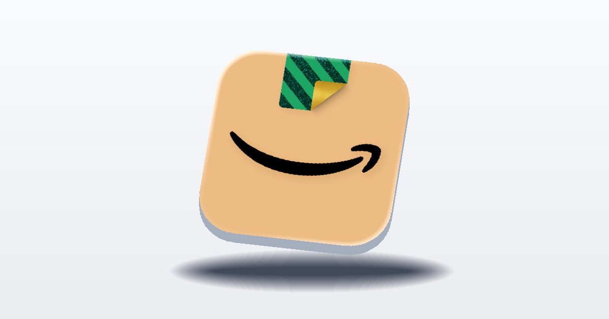 Amazon Shopping app icon rendered as a three-dimensional tile