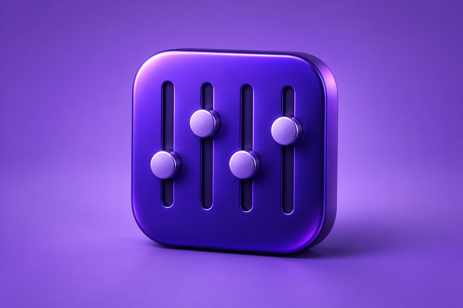 Contextual 3D editorial illustration for RecordStudio: a four-track studio on an early iPhone; not an official app logo or screenshot.