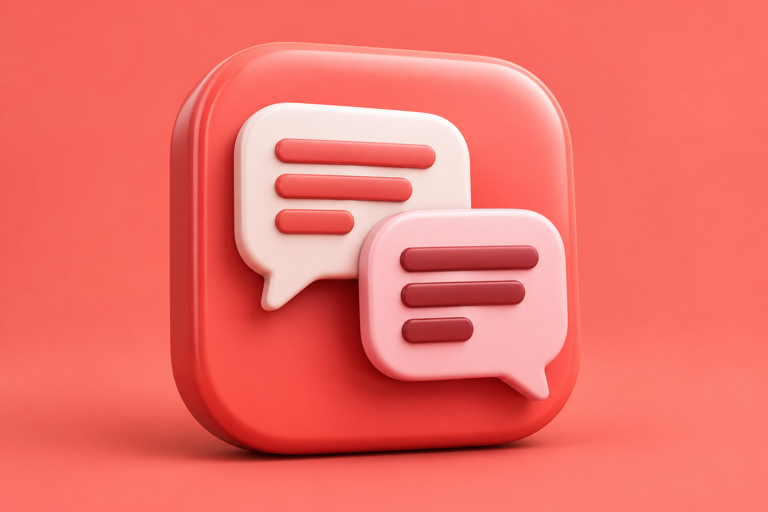 Contextual 3D editorial illustration for Texts From Last Night and FML: short-form entertainment comes to iPhone; not an official app logo or screenshot.
