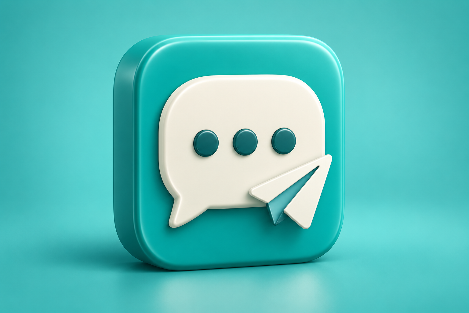 Contextual 3D editorial illustration representing early web-based SMS messaging; not an official app logo or screenshot.