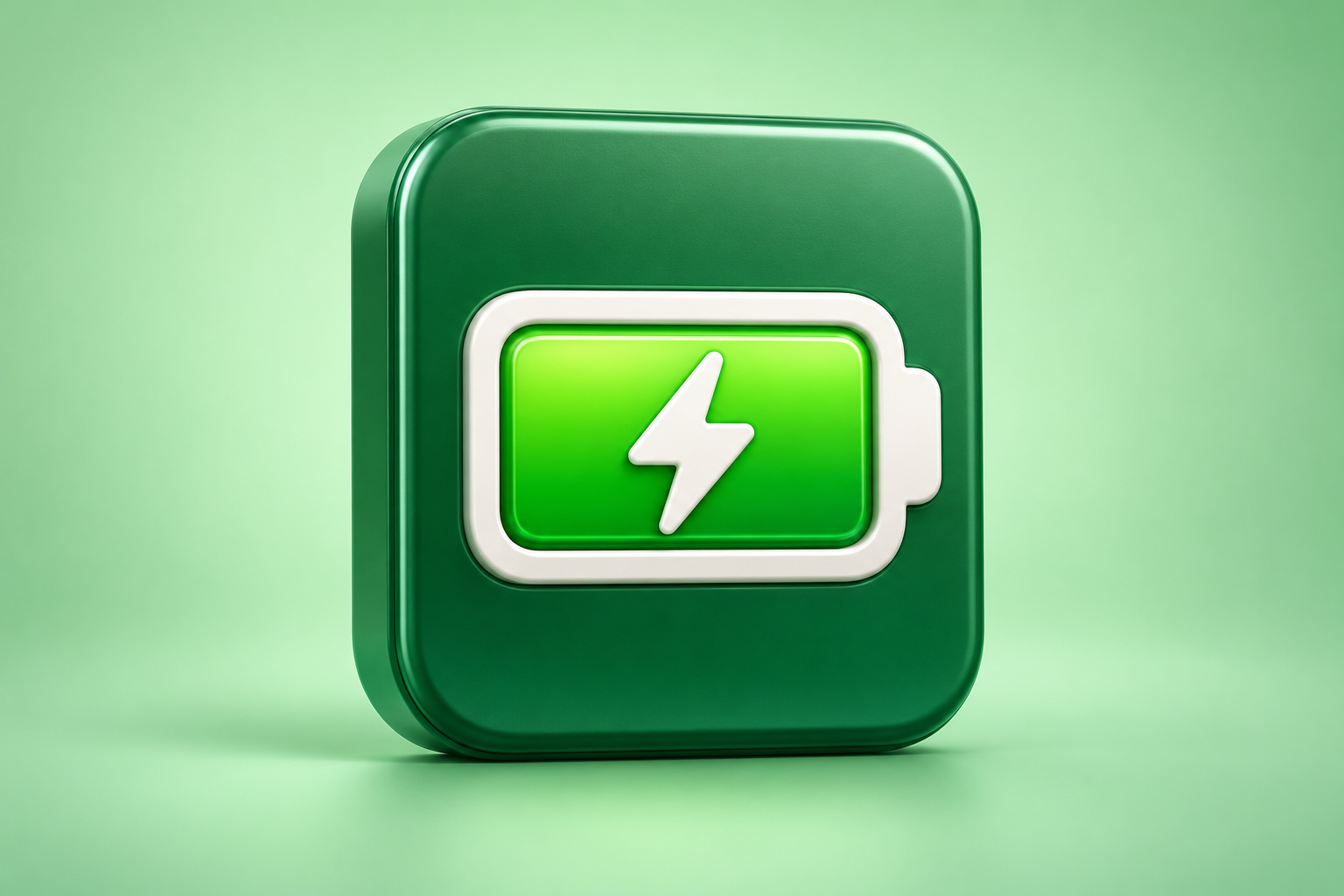 Contextual 3D editorial illustration representing a full-battery reminder; not an official app logo or screenshot.