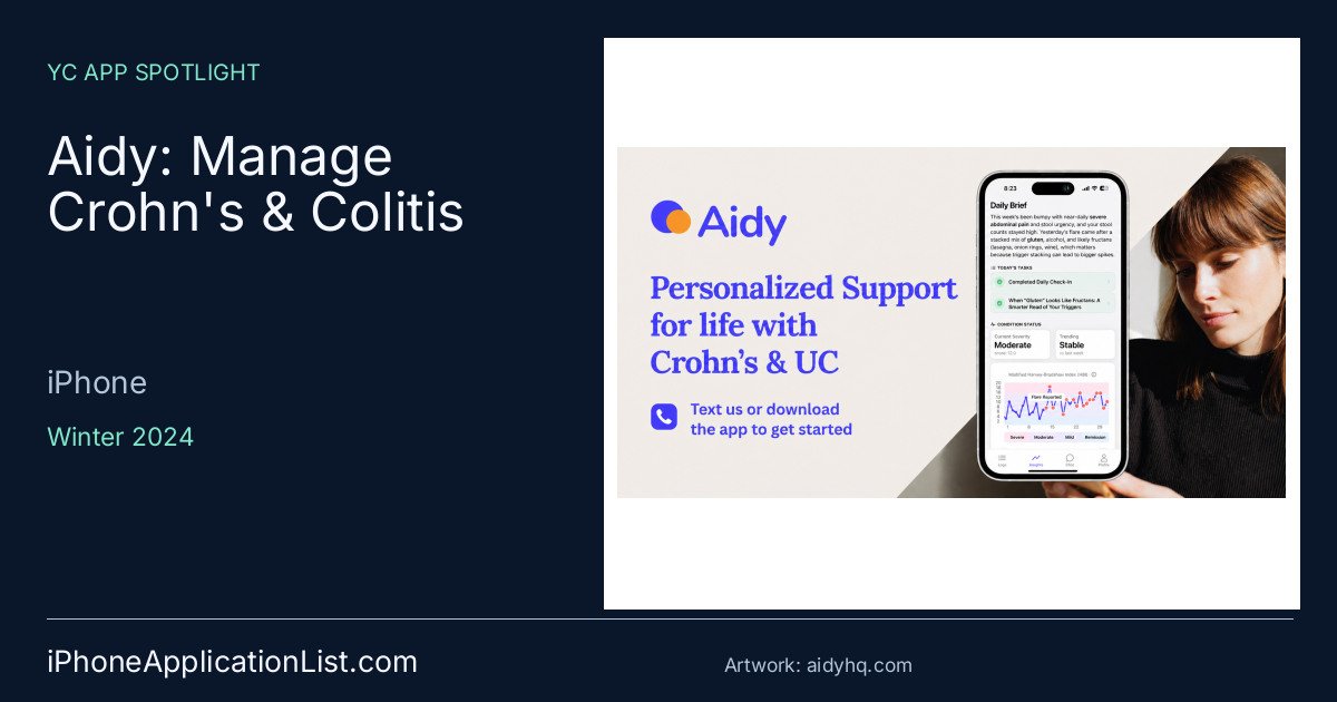 Aidy: an iPhone IBD tracker from Y Combinator’s Winter 2024 batch